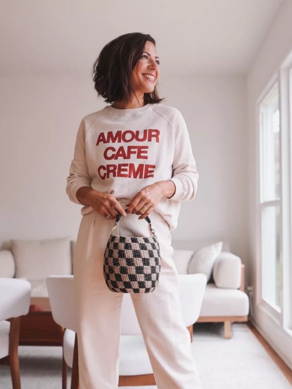 NWT Sezane Sweatshirt Amour Cafe Creme